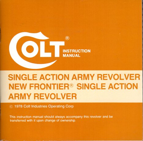 1978 Colt SAA Manual